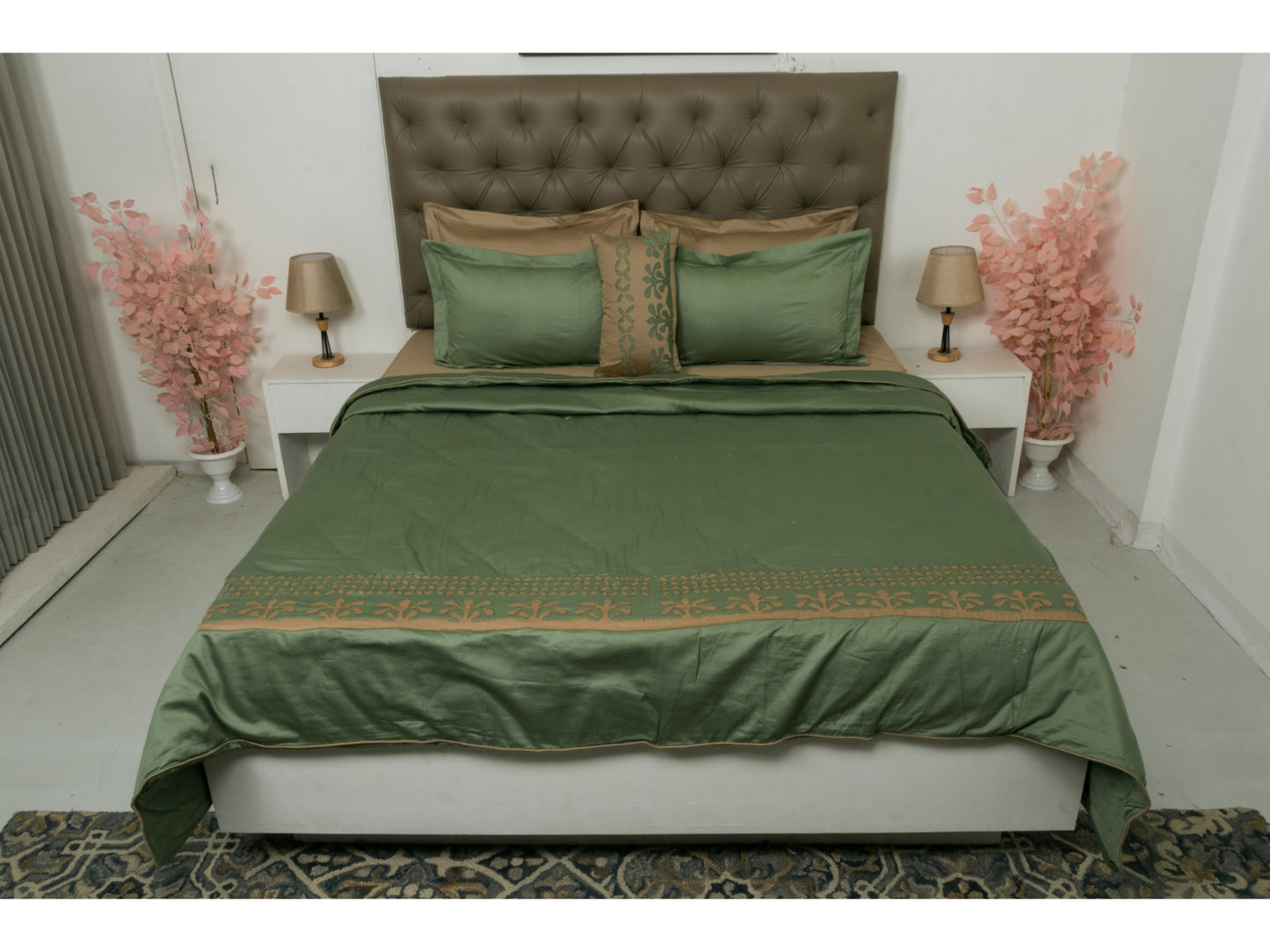 APLIC WORK BEDDING SET (MOSS GREEN,9 PCS) - Bedding Bliss