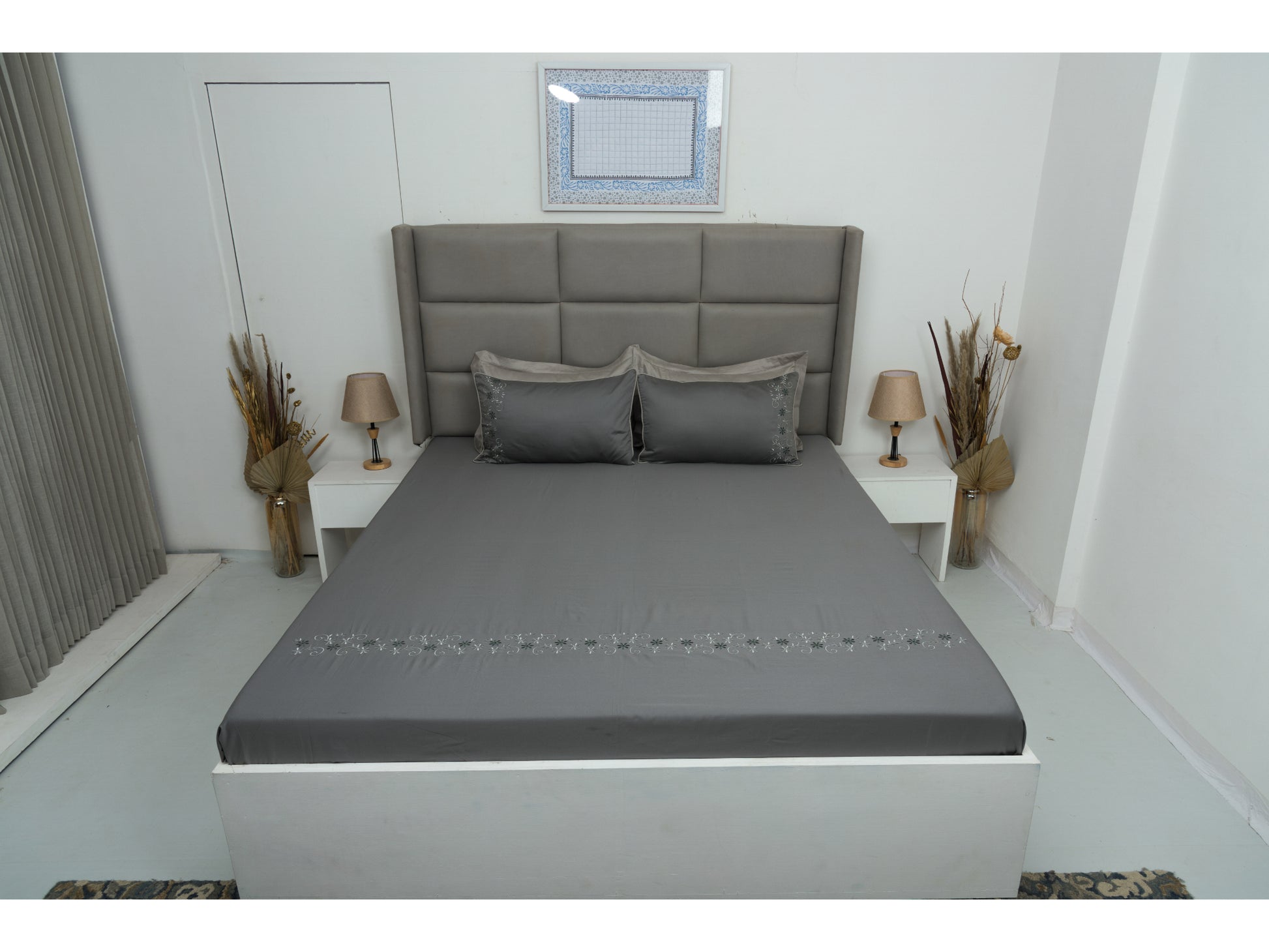 EMBROIDERY BEDSHEET 100% COTTON (3PCS) - Bedding Bliss