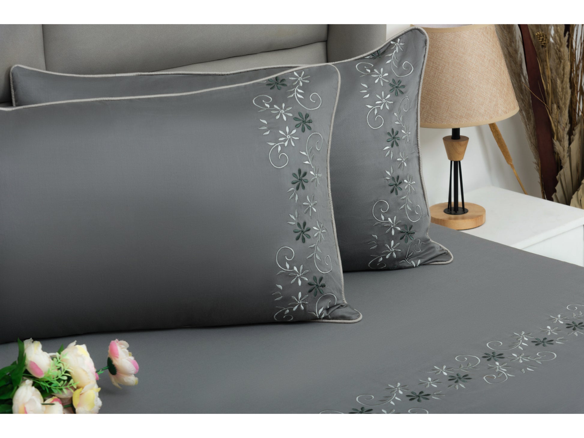 EMBROIDERY BEDSHEET 100% COTTON (3PCS) - Bedding Bliss