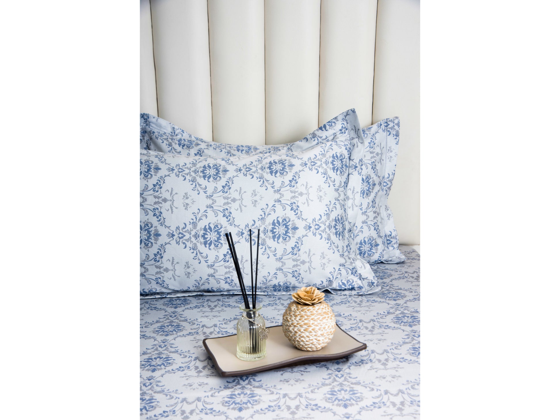 GUARANTEED PRINTED BEDSHEET 100% COTTON (3PCS, LIGHT BLUE) - Bedding Bliss