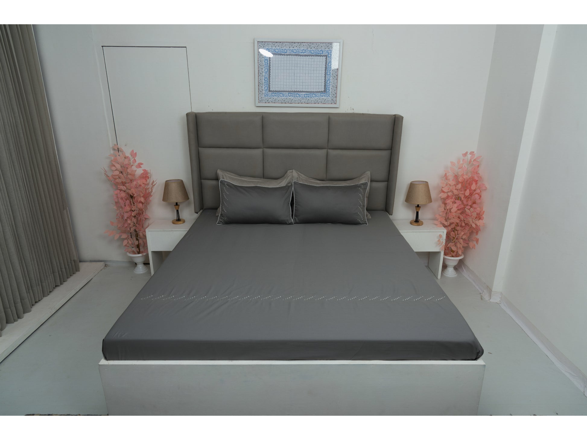 EMBROIDERY BEDSHEET 100% COTTON (3PCS) - Bedding Bliss