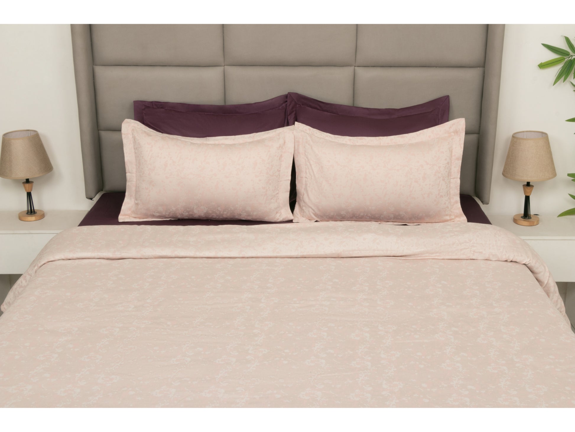 JACQUARD BEDDING SET BEDDING SET 100% COTTON (APPRICOT, 7 PCS) - Bedding Bliss