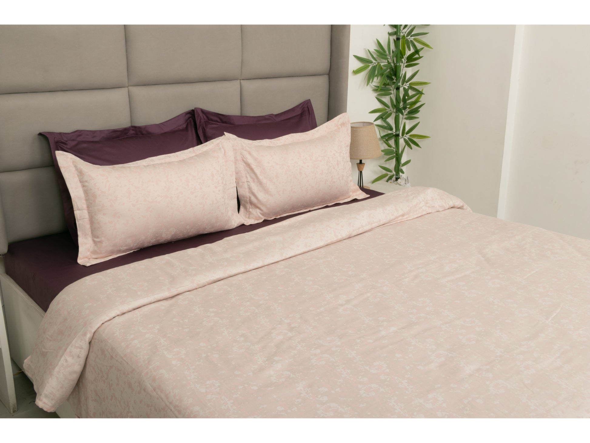 JACQUARD BEDDING SET BEDDING SET 100% COTTON (APPRICOT, 7 PCS) - Bedding Bliss