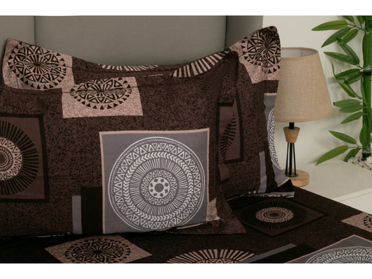 GUARANTEED PRINTED BEDSHEET 100% COTTON (3PCS, BROWN) - Bedding Bliss