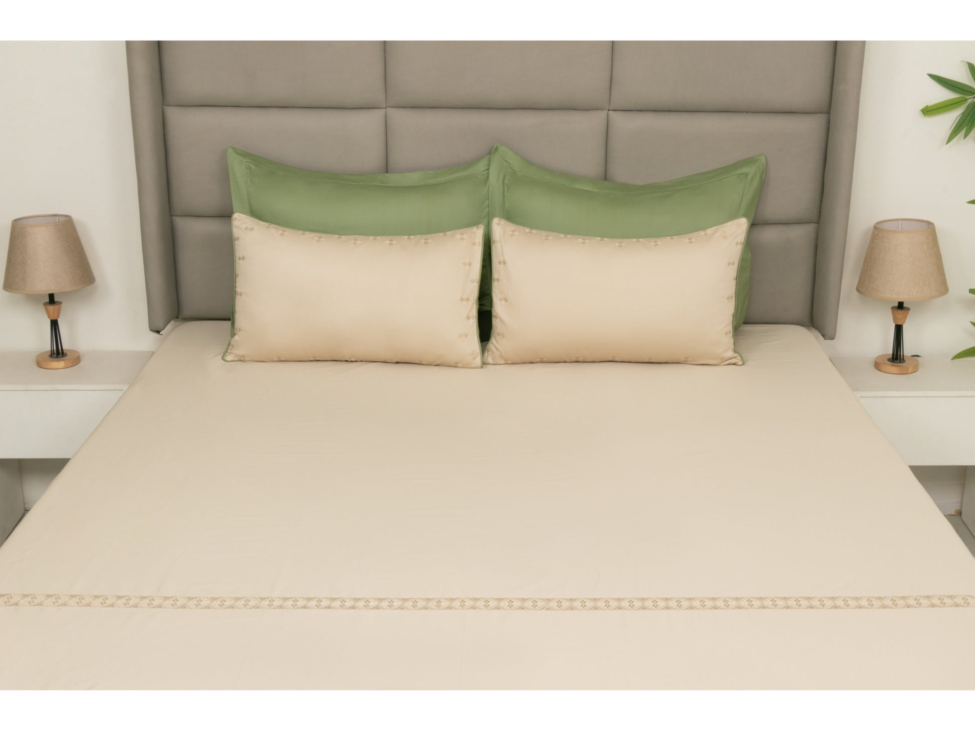 EMBROIDERY BEDSHEET 100% COTTON (3PCS) - Bedding Bliss