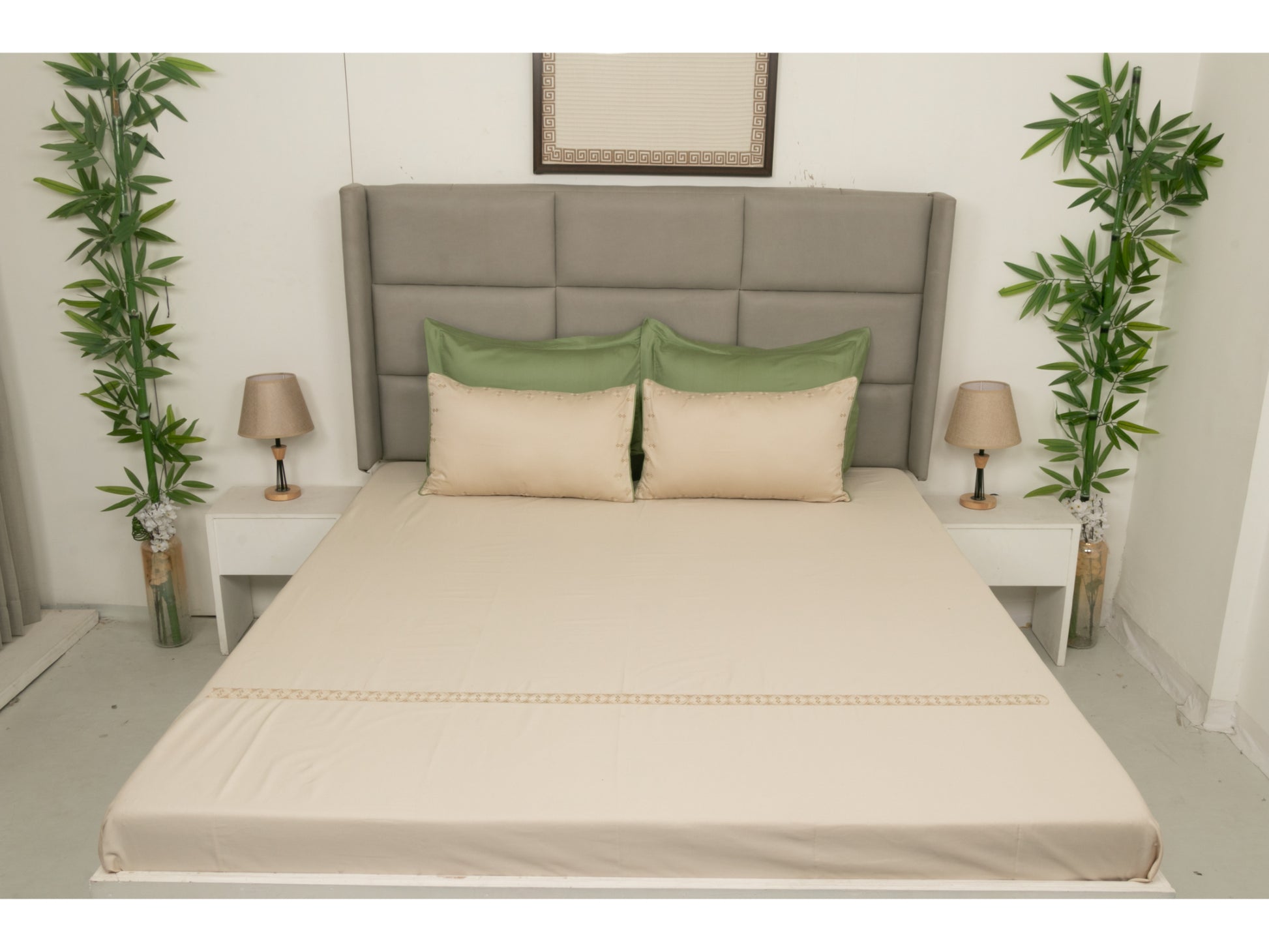 EMBROIDERY BEDSHEET 100% COTTON (3PCS) - Bedding Bliss