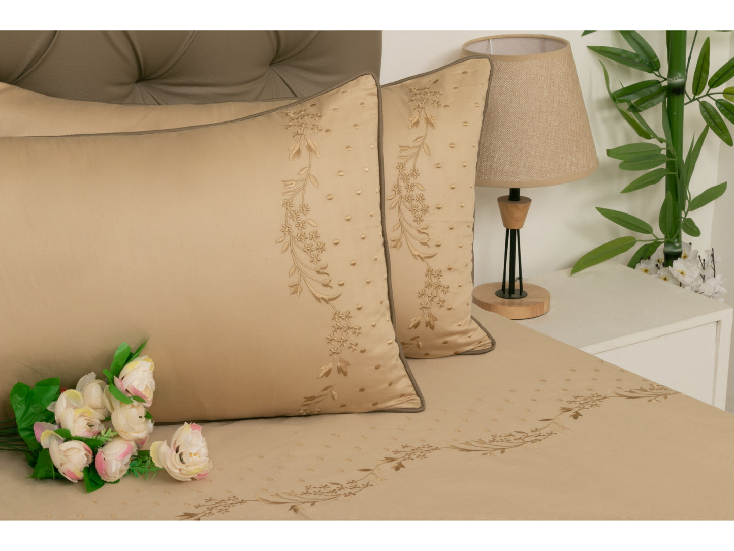 EMBROIDERY BEDSHEET 100% COTTON (3PCS) - Bedding Bliss