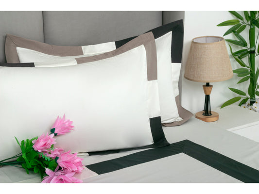 PATCH WORK BEDSHEET 100% COTTON (3 PCS, IVORY) - Bedding Bliss