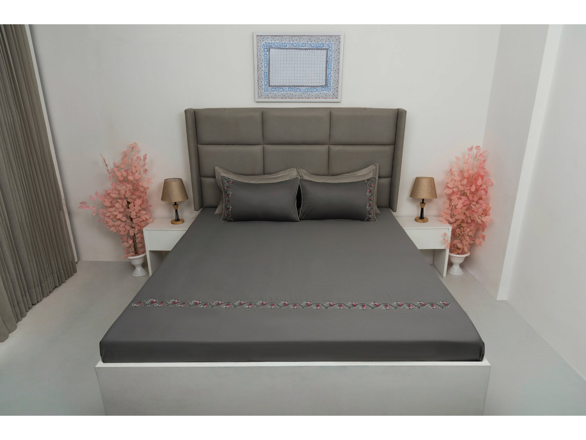 EMBROIDERY BEDSHEET 100% COTTON (3PCS) - Bedding Bliss
