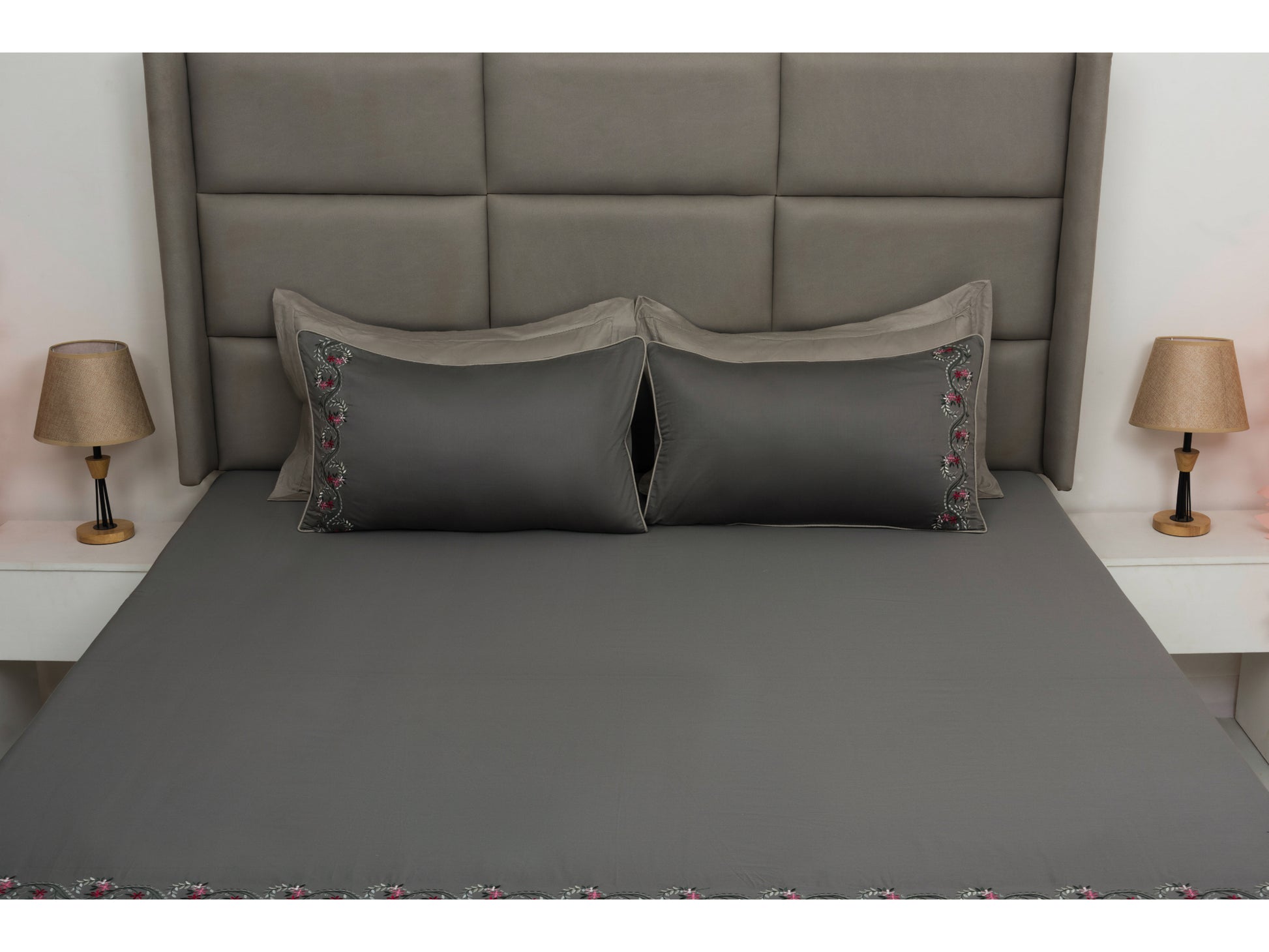 EMBROIDERY BEDSHEET 100% COTTON (3PCS) - Bedding Bliss