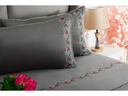 EMBROIDERY BEDSHEET 100% COTTON (3PCS) - Bedding Bliss