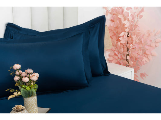 PLAIN BEDSHEET 100% COTTON (BRIGHT BLUE, 3PCS) - Bedding Bliss