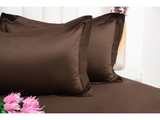 PLAIN BEDSHEET 100% COTTON (BROWN, 3PCS) - Bedding Bliss