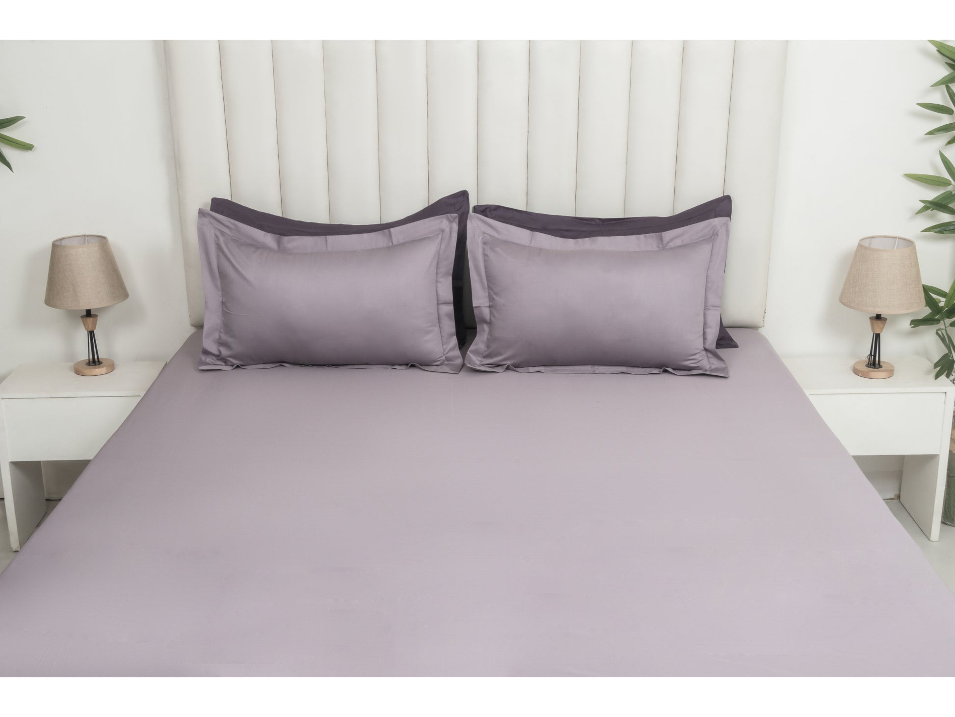 PLAIN BEDSHEET 100% COTTON (MAUVE, 3PCS) - Bedding Bliss
