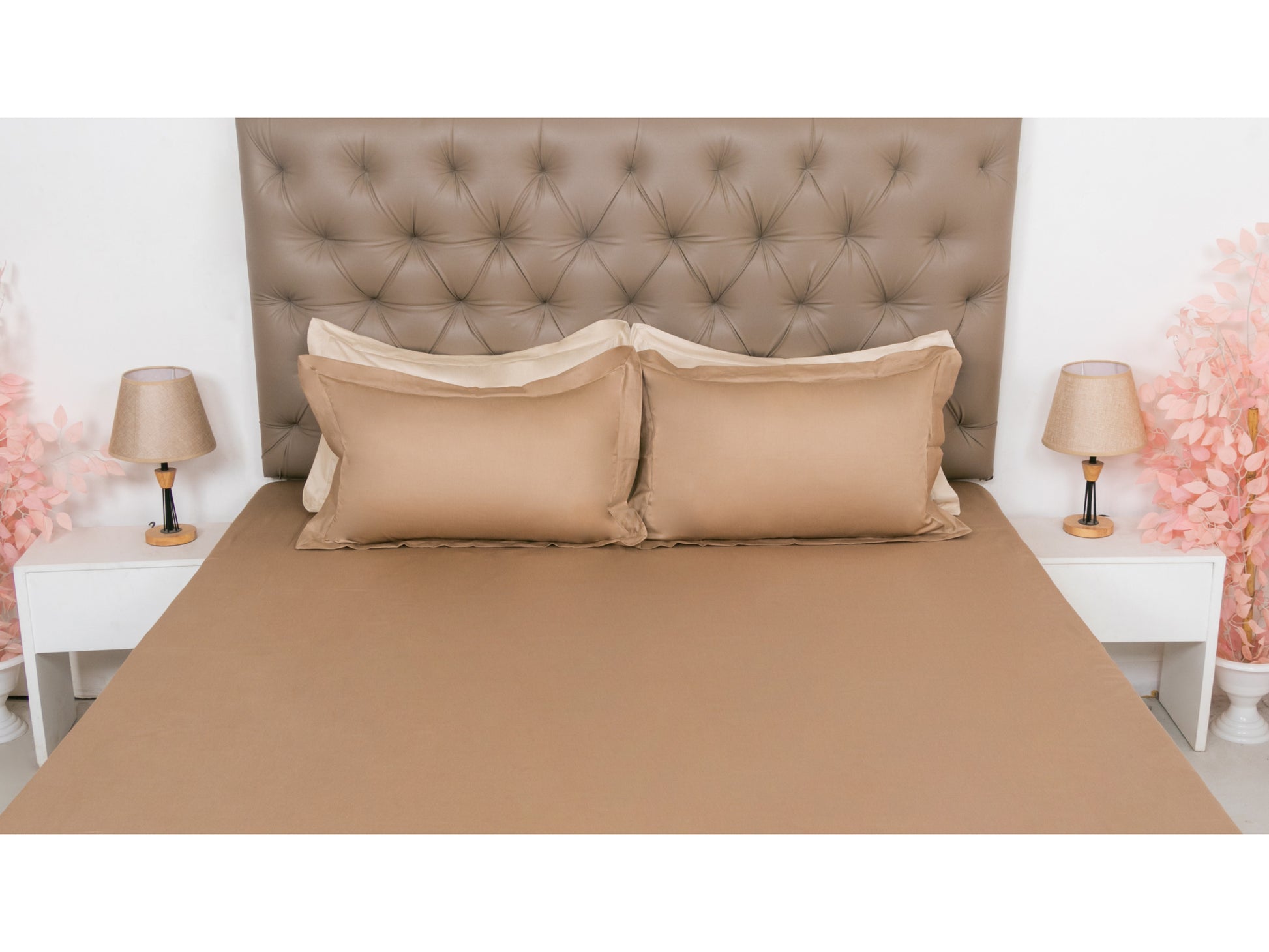 PLAIN BEDSHEET 100% COTTON (TAUPE, 3PCS) - Bedding Bliss