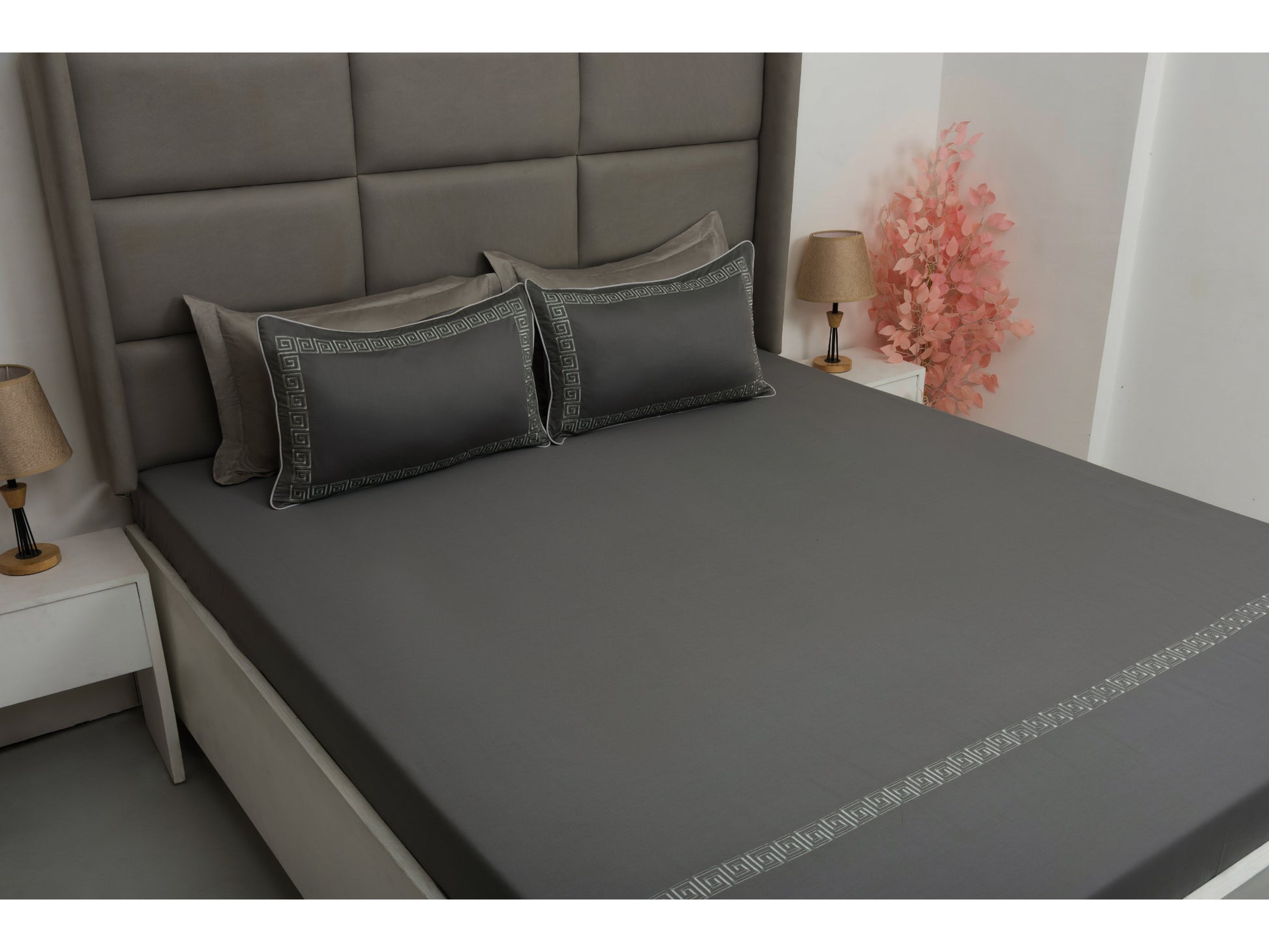 EMBROIDERY BEDSHEET 100% COTTON (3PCS) - Bedding Bliss