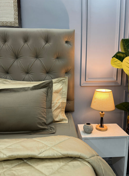 PREMIUM BEDSHEET WITH COMFORTER SET (BIEGE, 6 PCS) - Bedding Bliss
