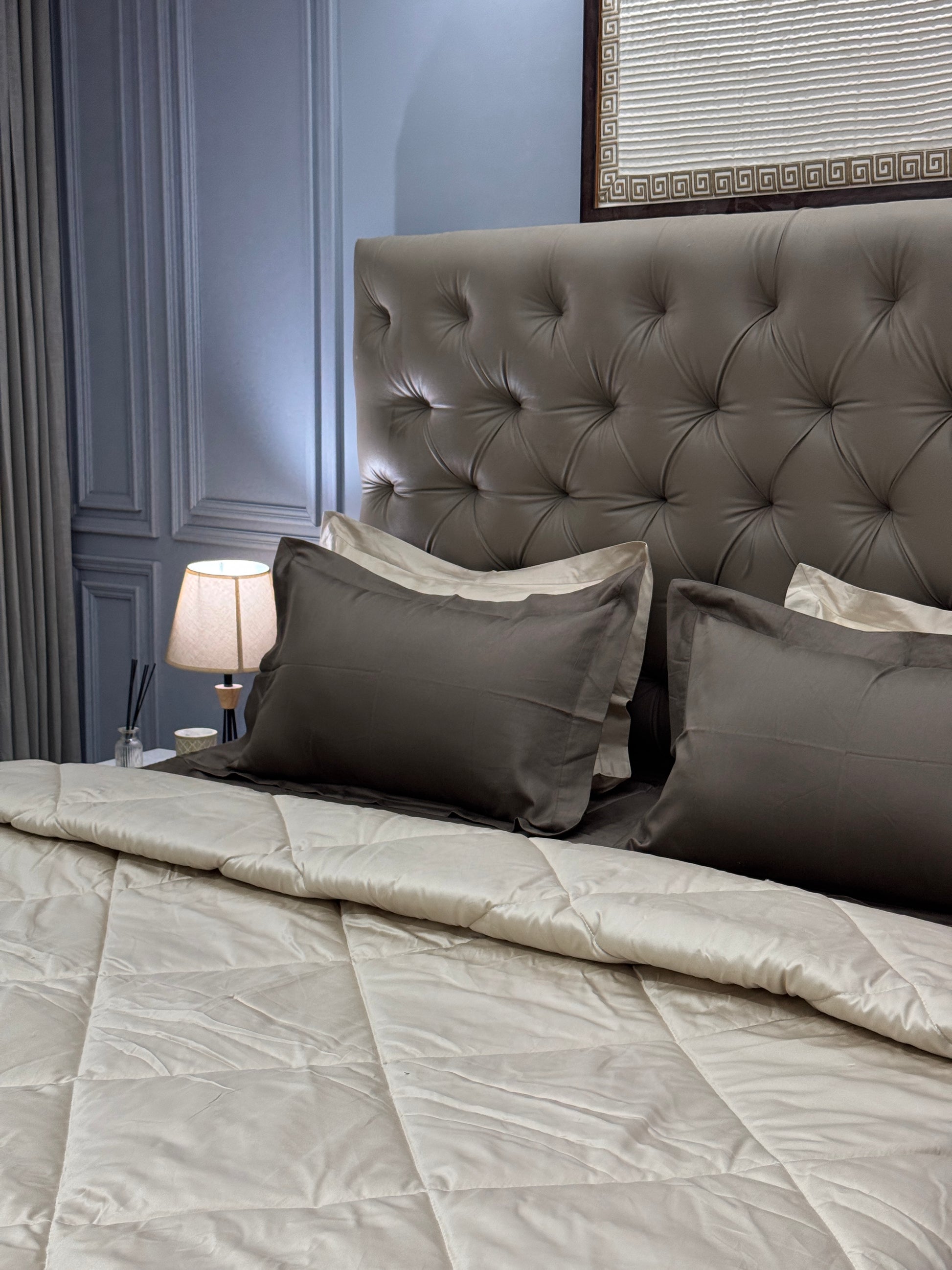 PREMIUM BEDSHEET WITH COMFORTER SET (PEARL, 6 PCS) - Bedding Bliss