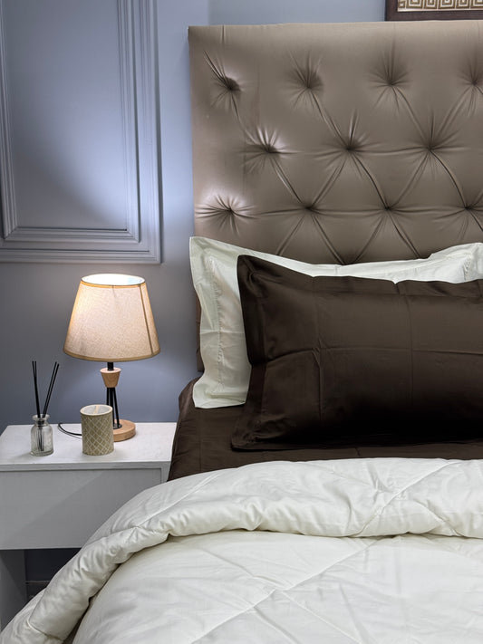 PREMIUM BEDSHEET WITH COMFORTER SET (IVORY, 6 PCS) - Bedding Bliss