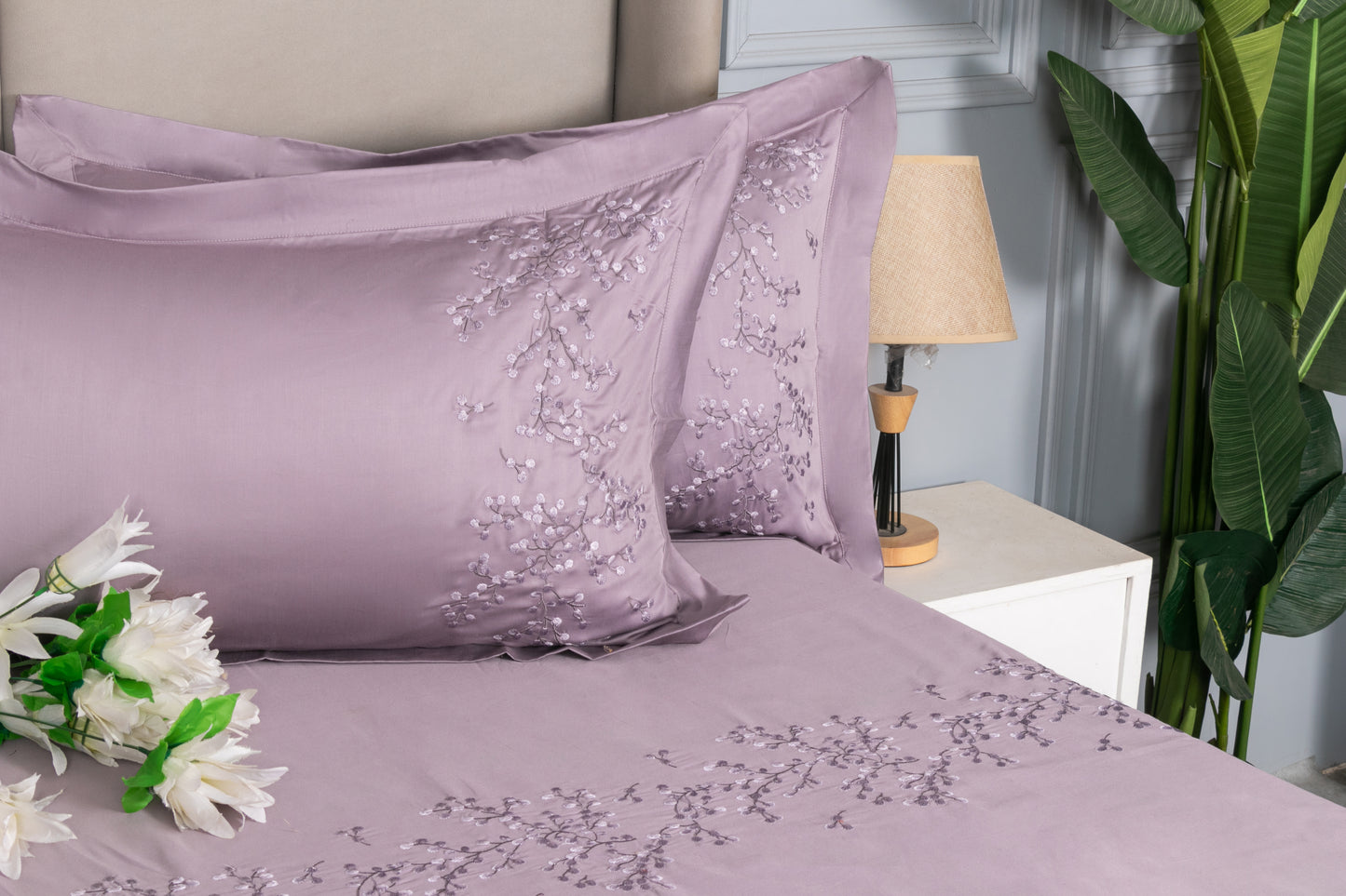 EMBROIDERY BEDSHEET 100% COTTON (3PCS) - Bedding Bliss