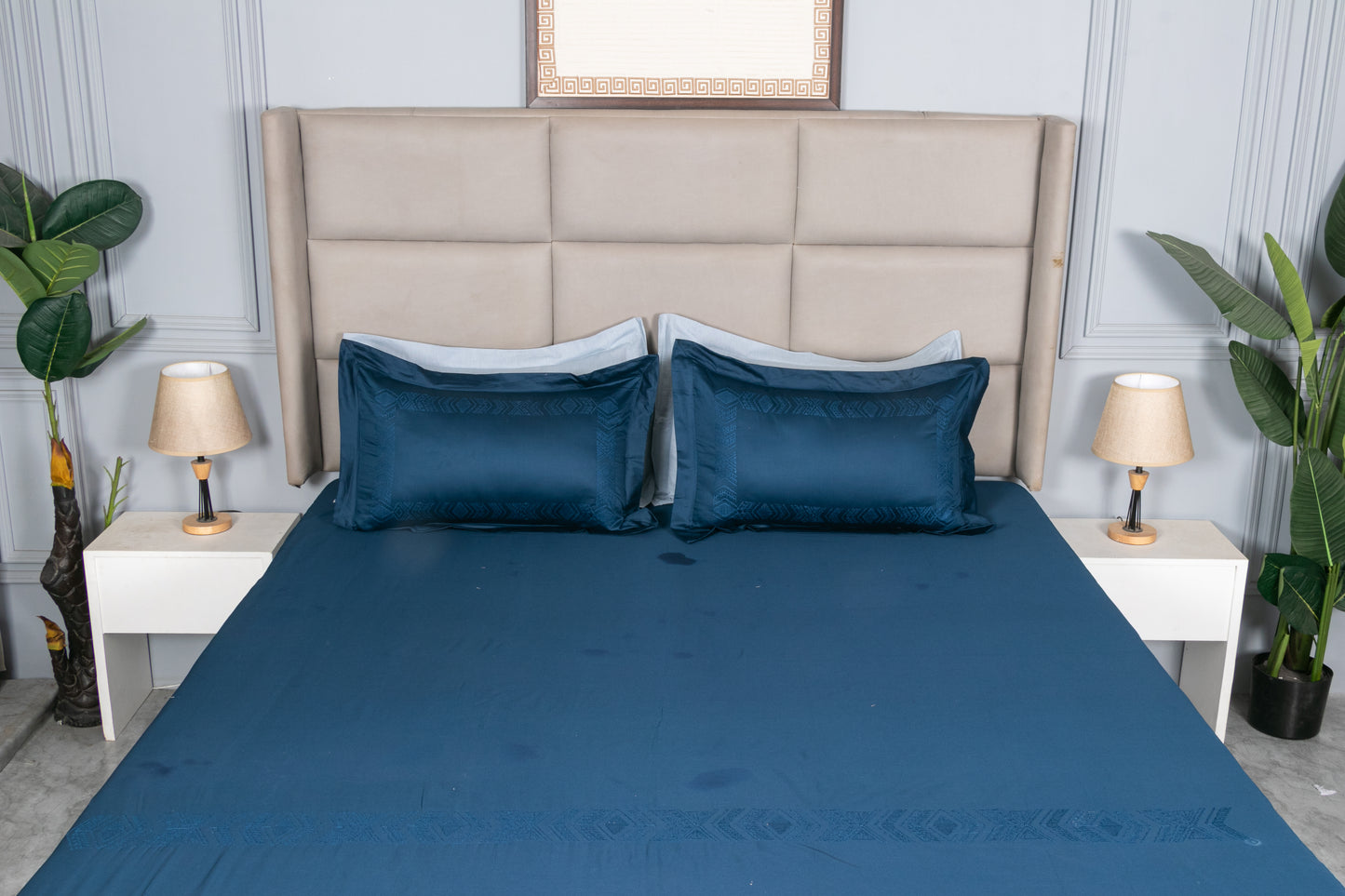 EMBROIDERY BEDSHEET 100% COTTON (3PCS) - Bedding Bliss