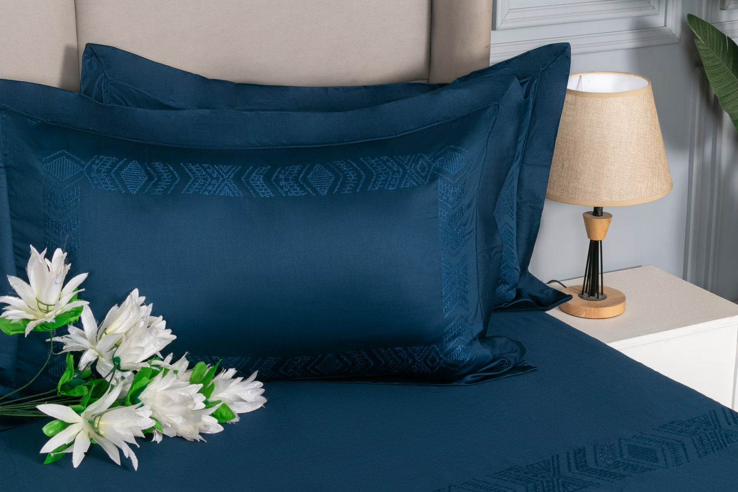 EMBROIDERY BEDSHEET 100% COTTON (3PCS) - Bedding Bliss