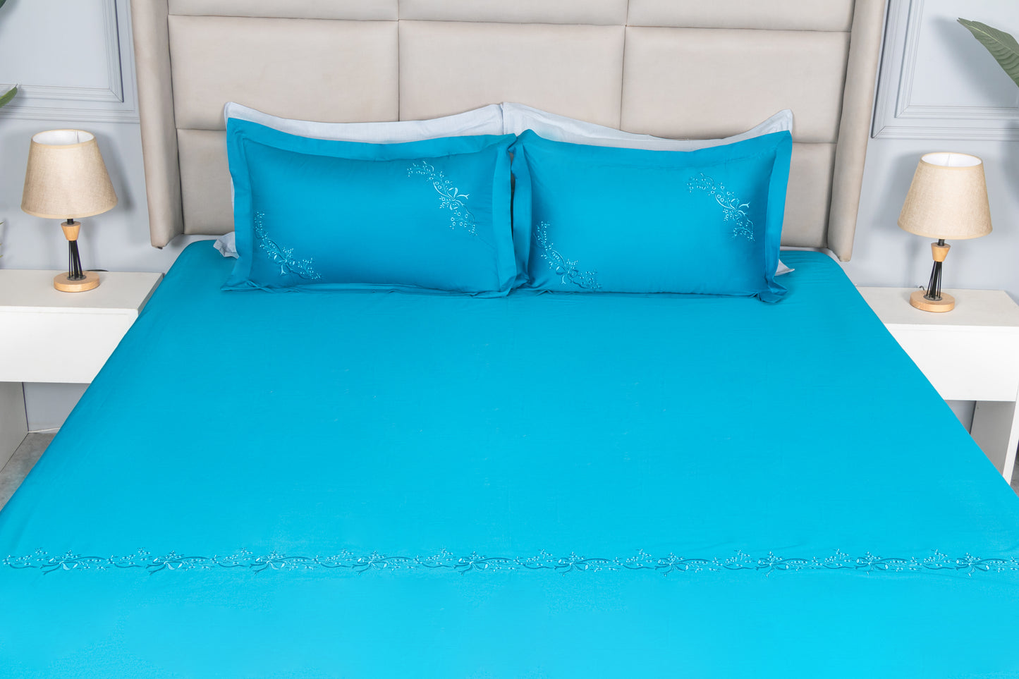 EMBROIDERY BEDSHEET 100% COTTON (MOAR PICH, 3PCS) - Bedding Bliss