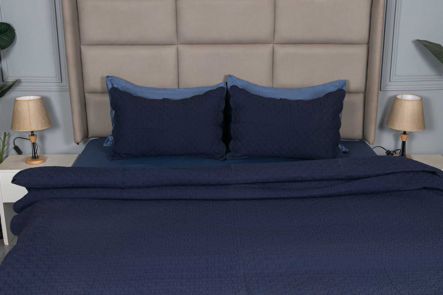 MIDNIGHT ASANOHA QUILTED SET(MIDNIGHT BLUER , 3 PCS)