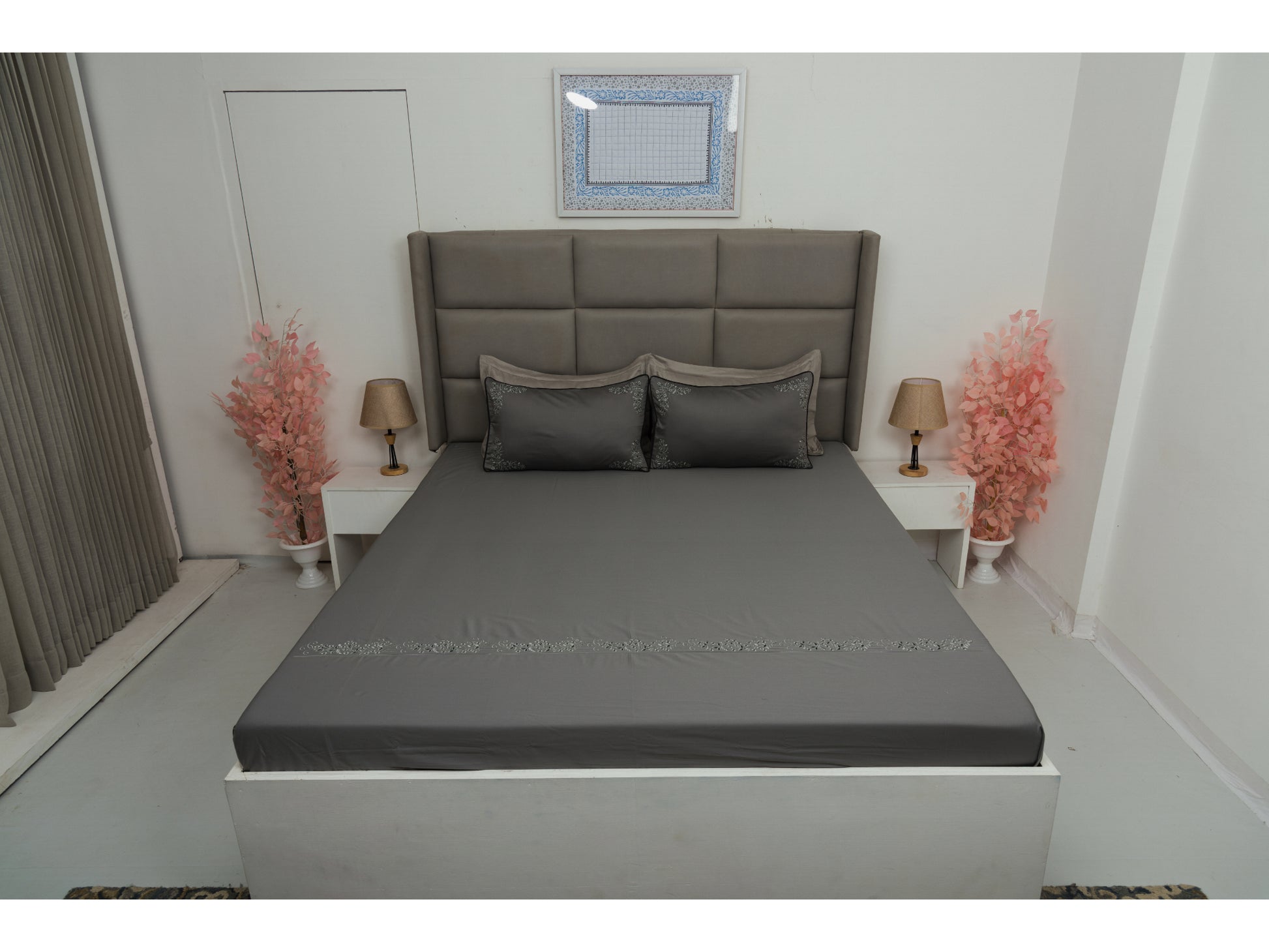 EMBROIDERY BEDSHEET 100% COTTON (3PCS) - Bedding Bliss