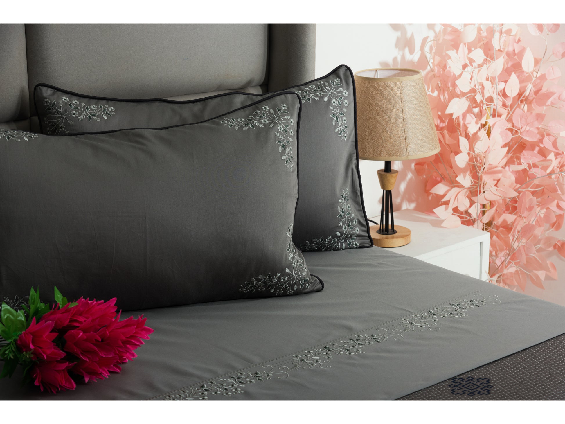 EMBROIDERY BEDSHEET 100% COTTON (3PCS) - Bedding Bliss