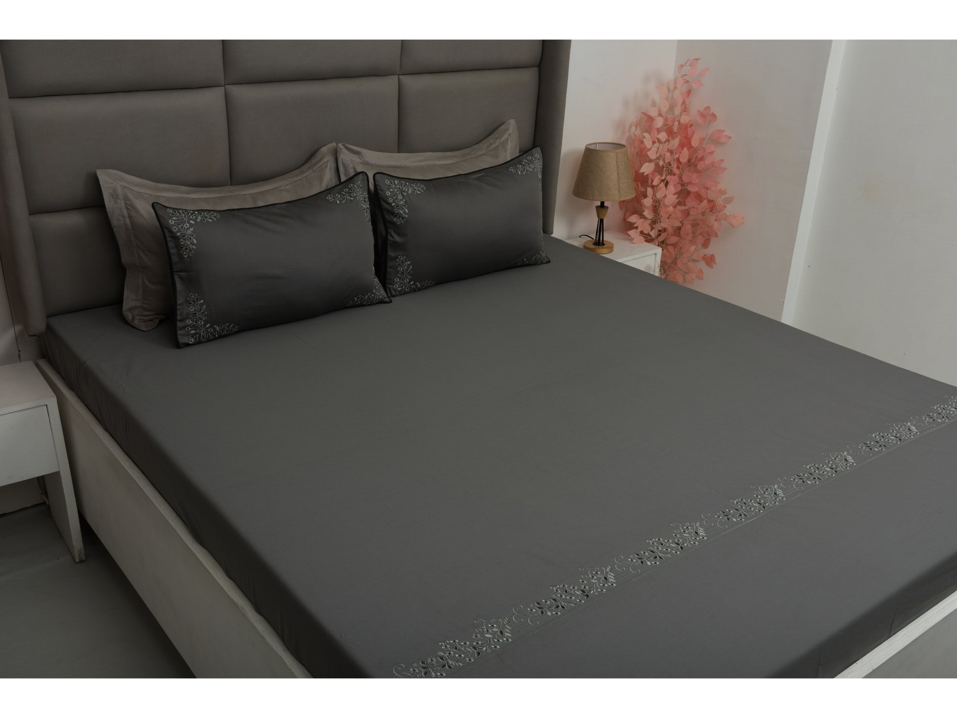 EMBROIDERY BEDSHEET 100% COTTON (3PCS) - Bedding Bliss