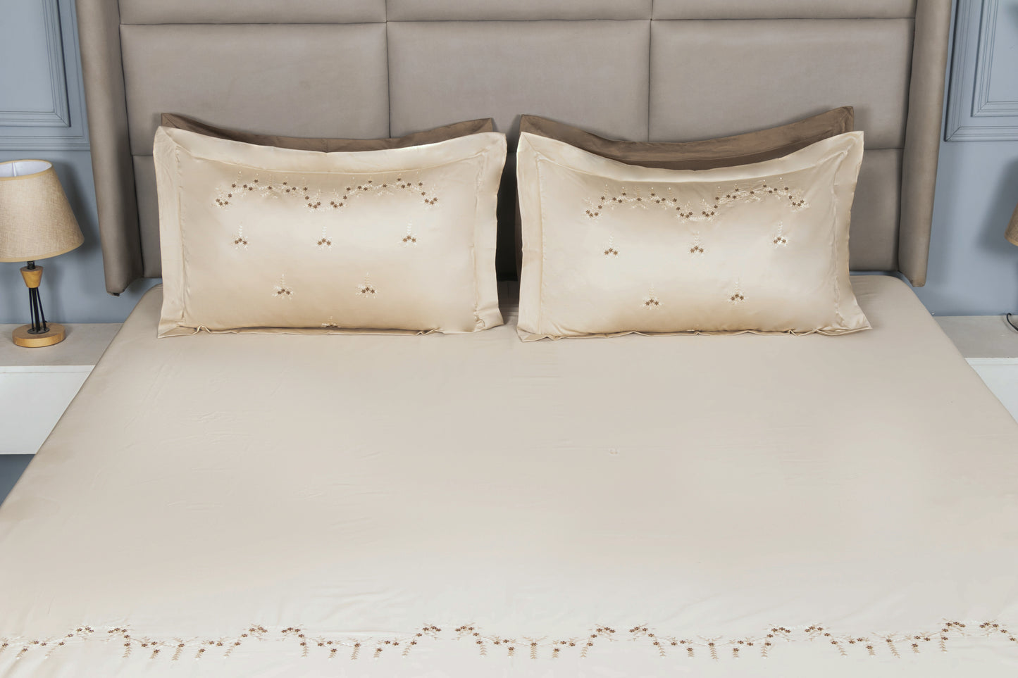 EMBROIDERY BEDSHEET 100% COTTON (3PCS) - Bedding Bliss