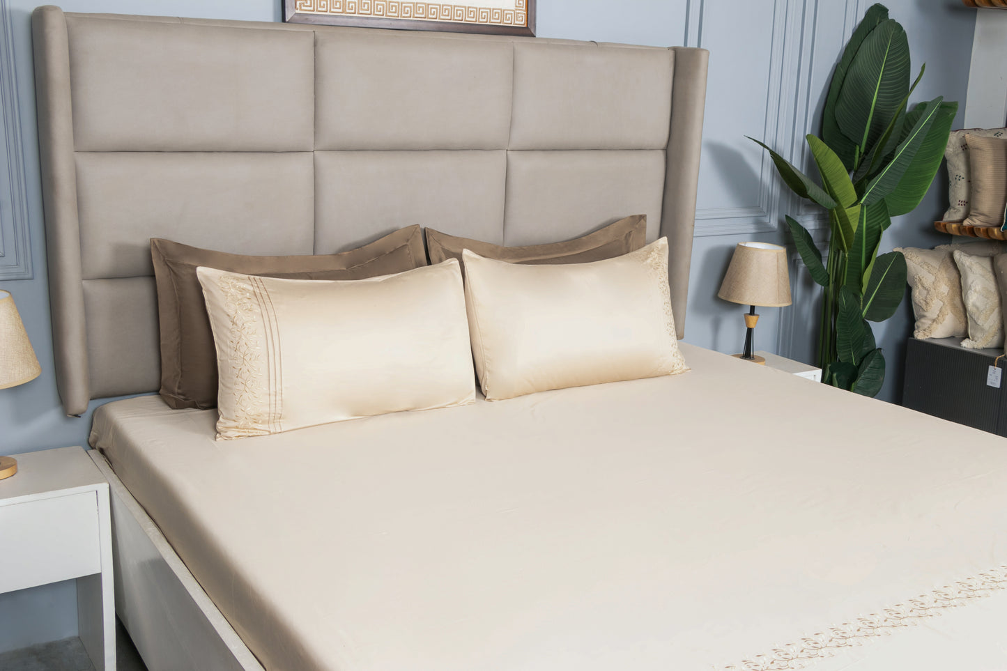 EMBROIDERY BEDSHEET 100% COTTON (3PCS) - Bedding Bliss