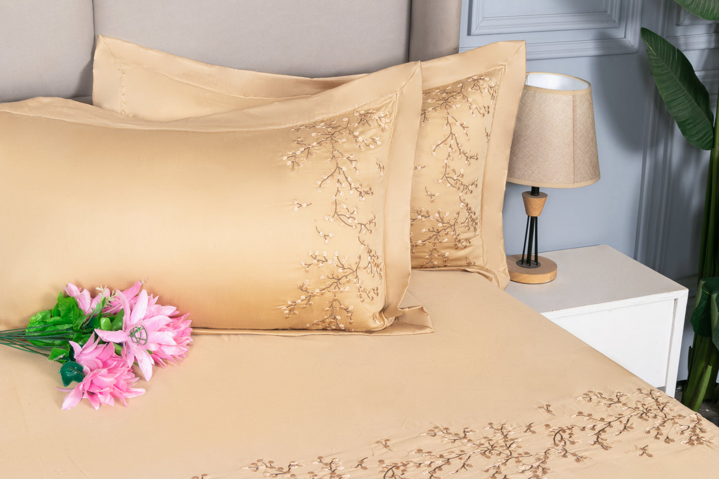 EMBROIDERY BEDSHEET 100% COTTON (3PCS) - Bedding Bliss