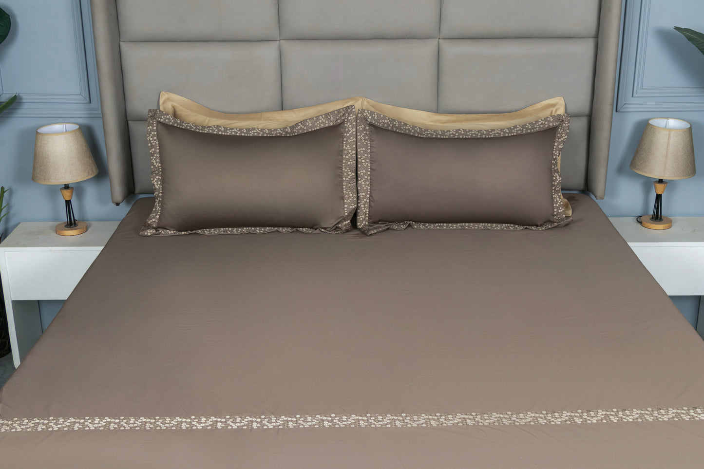 EMBROIDERY BEDSHEET 100% COTTON (3PCS) - Bedding Bliss