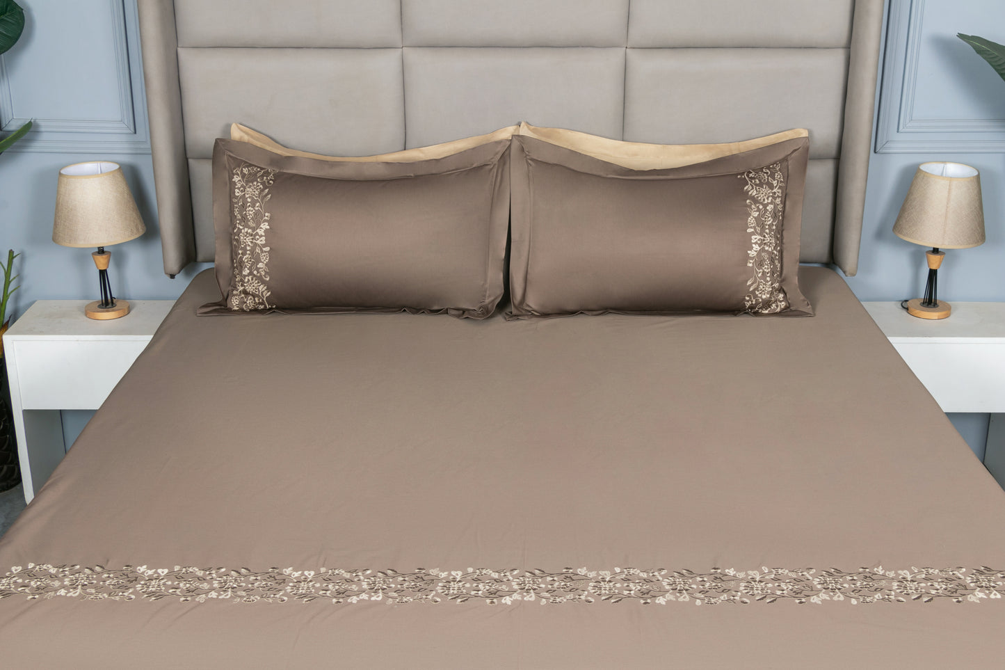 EMBROIDERY BEDSHEET 100% COTTON (3PCS) - Bedding Bliss