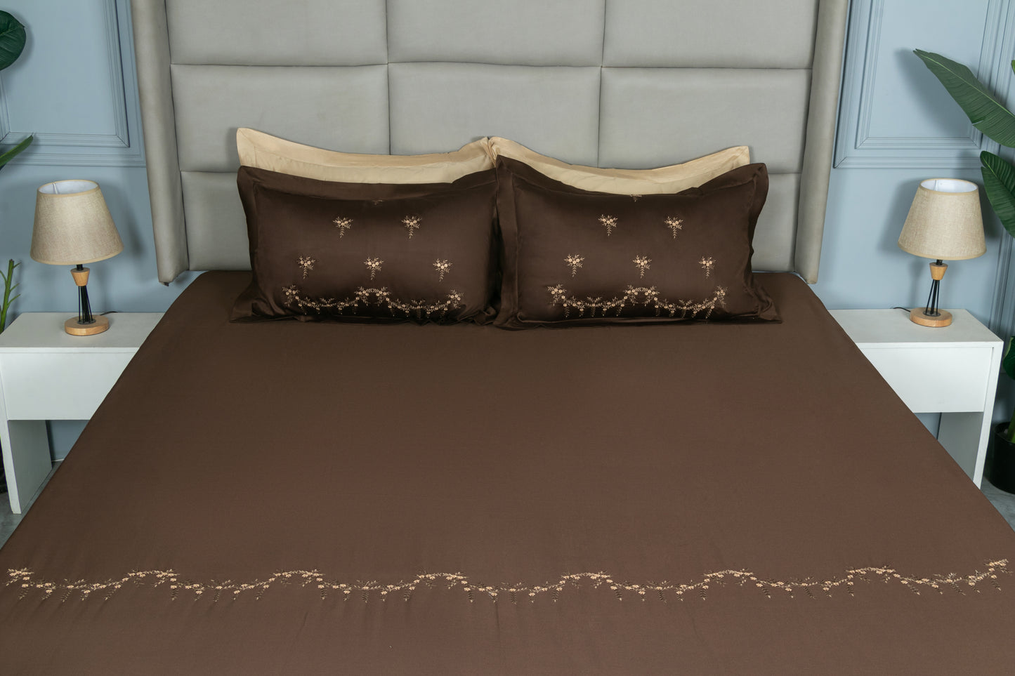 EMBROIDERY BEDSHEET 100% COTTON (3PCS) - Bedding Bliss
