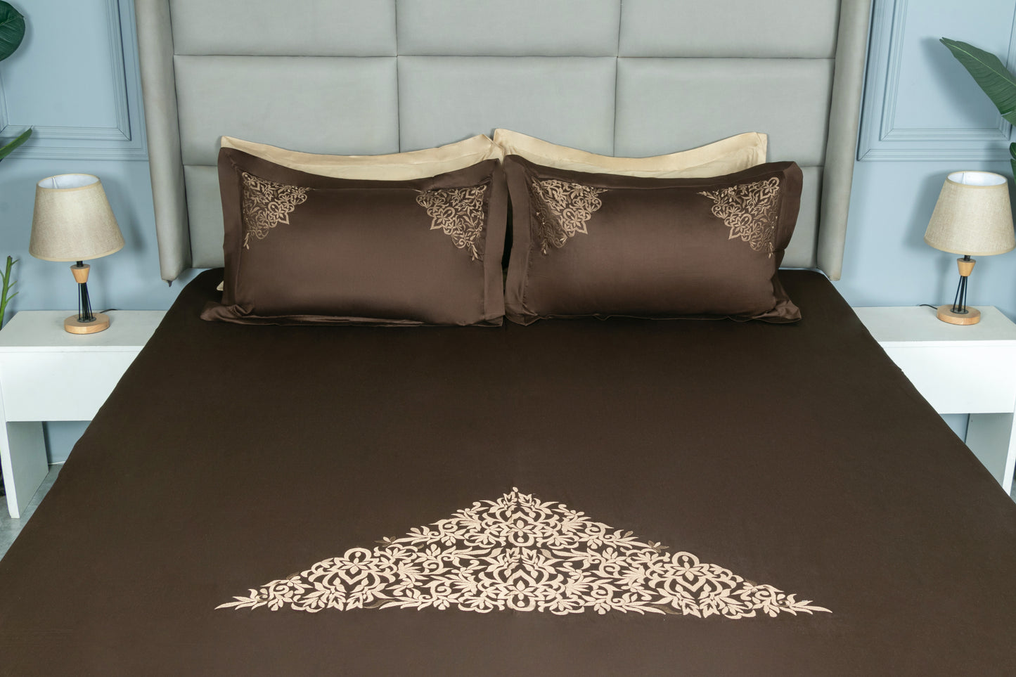EMBROIDERY BEDSHEET 100% COTTON (3PCS) - Bedding Bliss