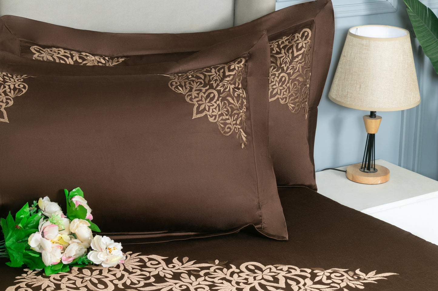 EMBROIDERY BEDSHEET 100% COTTON (3PCS) - Bedding Bliss