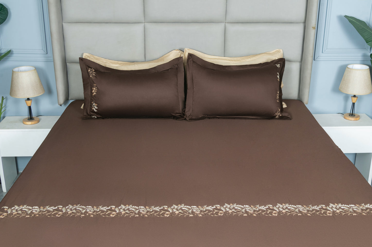 EMBROIDERY BEDSHEET 100% COTTON (3PCS) - Bedding Bliss