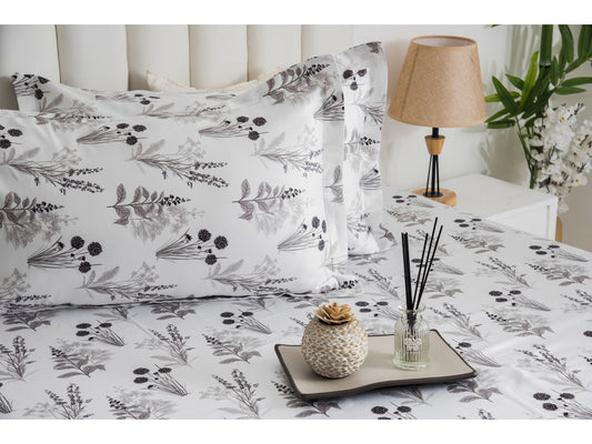 GUARANTEED PRINTED BEDSHEET 100% COTTON (3PCS,WHITE) - Bedding Bliss