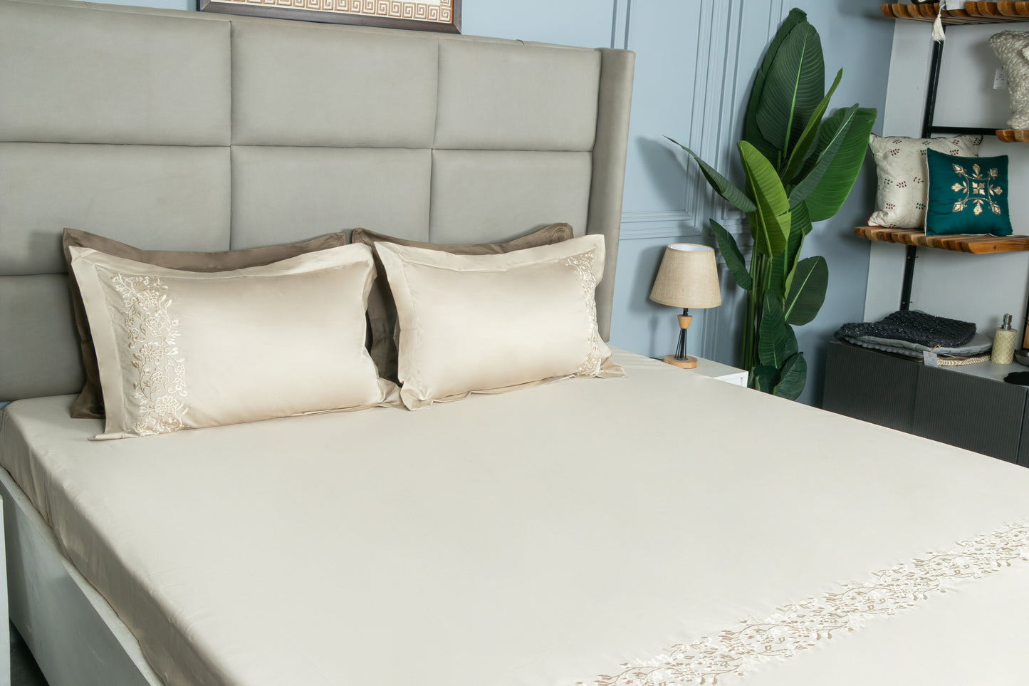 EMBROIDERY BEDSHEET 100% COTTON (3PCS) - Bedding Bliss