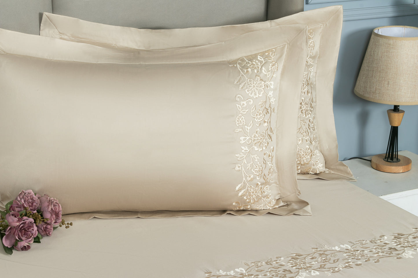 EMBROIDERY BEDSHEET 100% COTTON (3PCS) - Bedding Bliss