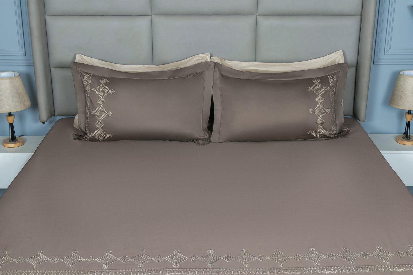 EMBROIDERY BEDSHEET 100% COTTON (3PCS) - Bedding Bliss