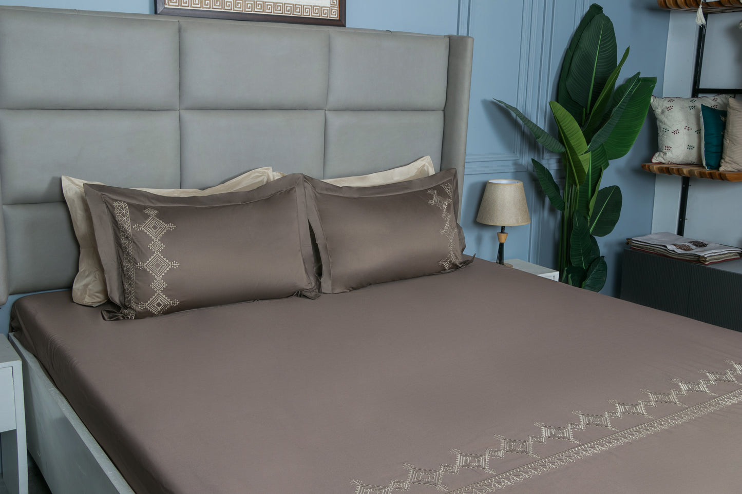 EMBROIDERY BEDSHEET 100% COTTON (3PCS) - Bedding Bliss