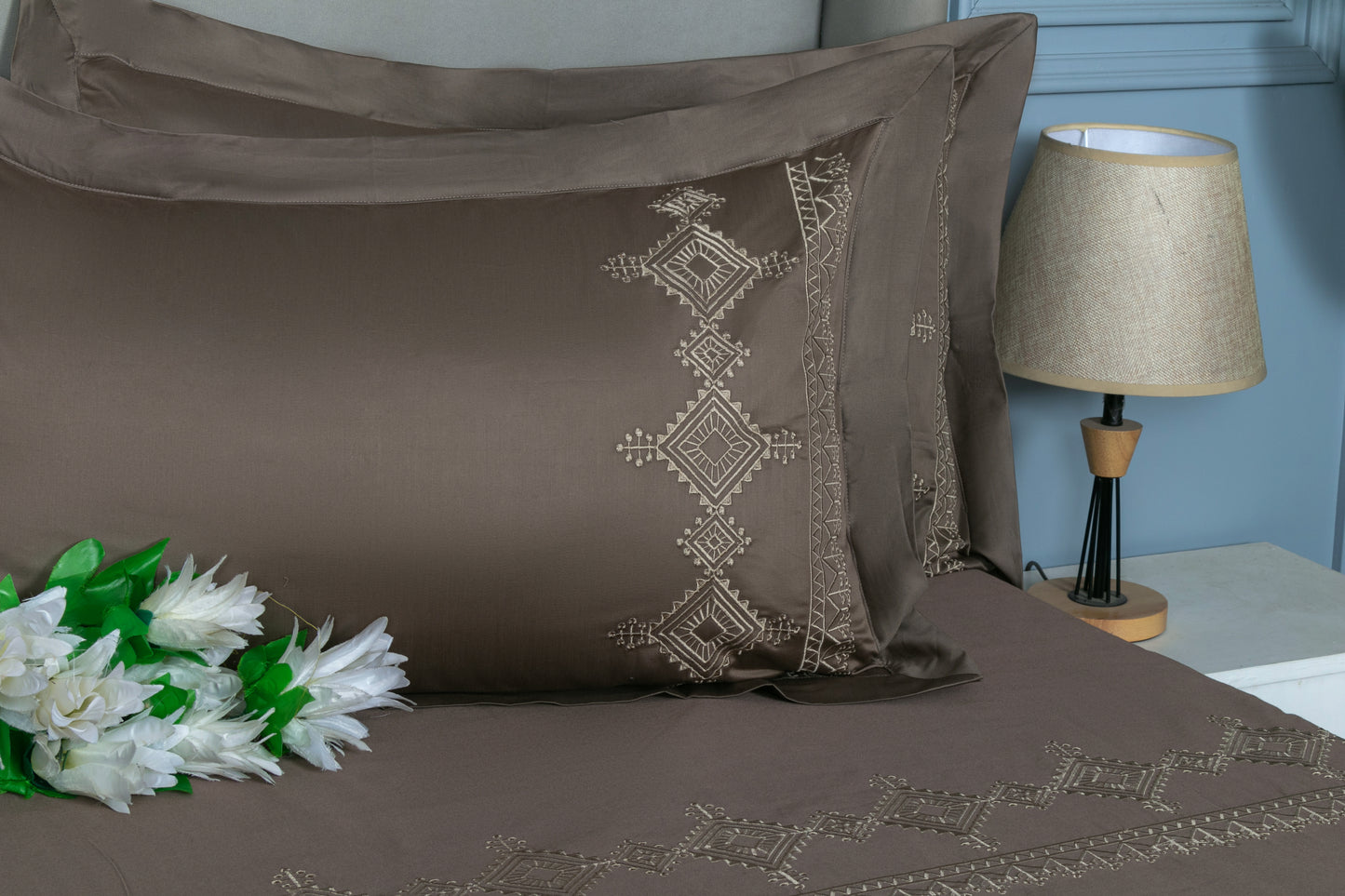 EMBROIDERY BEDSHEET 100% COTTON (3PCS) - Bedding Bliss