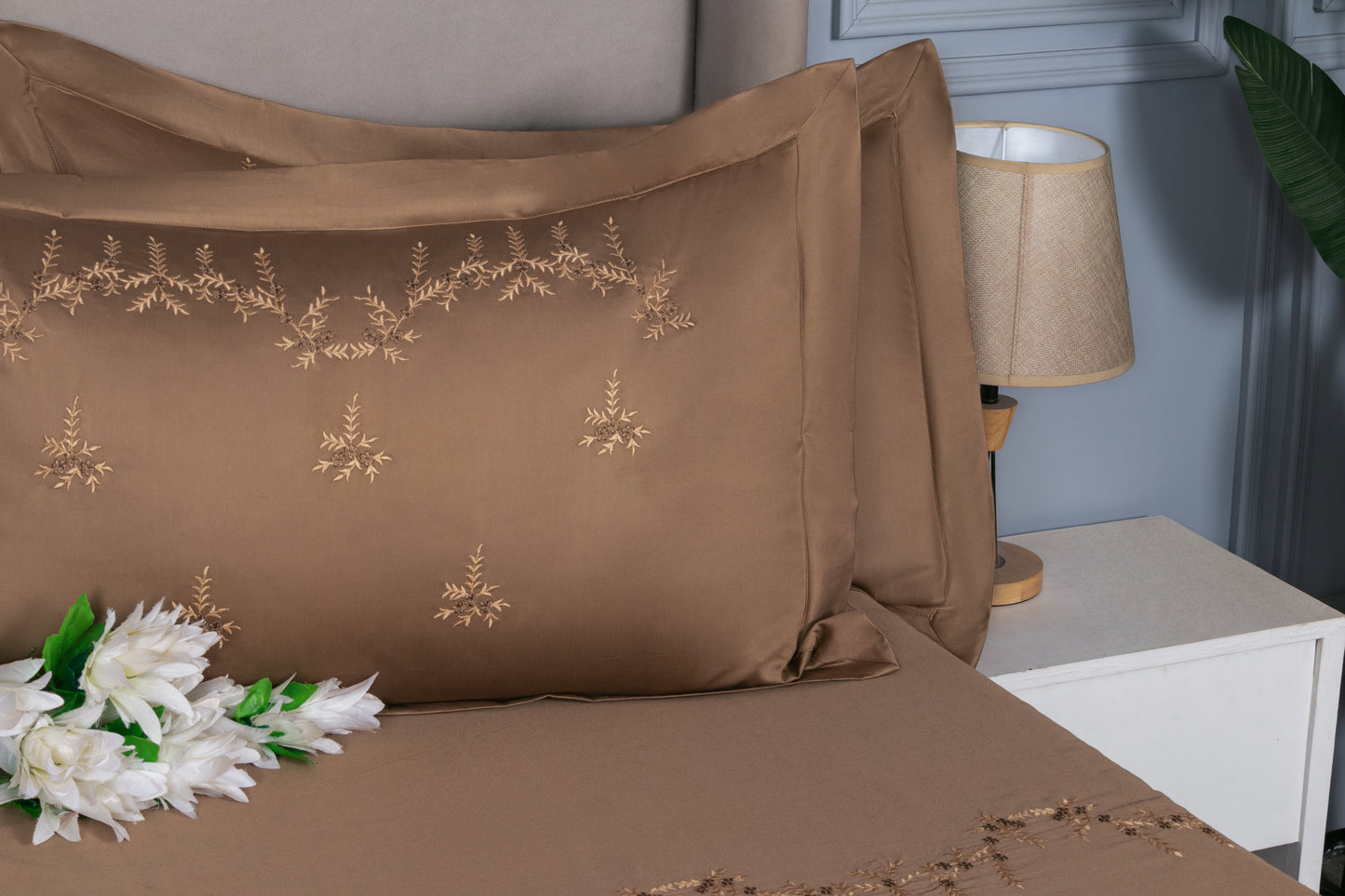 EMBROIDERY BEDSHEET 100% COTTON (3PCS) - Bedding Bliss