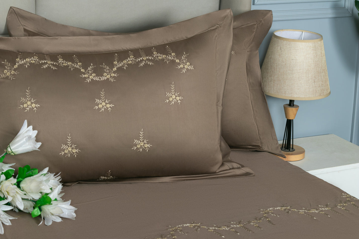 EMBROIDERY BEDSHEET 100% COTTON (3PCS) - Bedding Bliss
