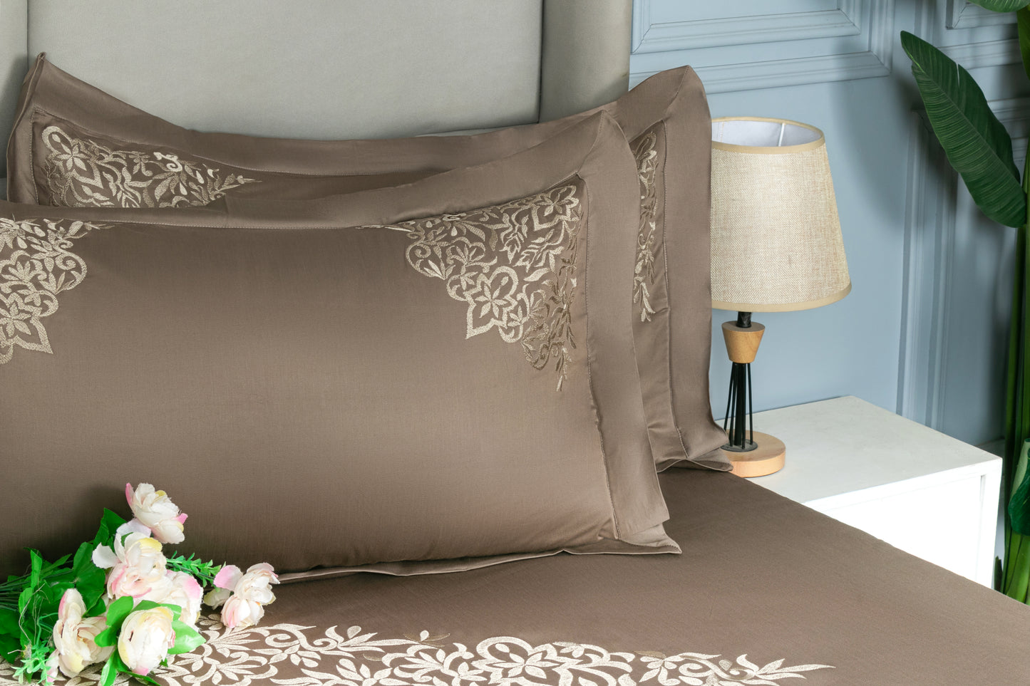 EMBROIDERY BEDSHEET 100% COTTON (3PCS) - Bedding Bliss