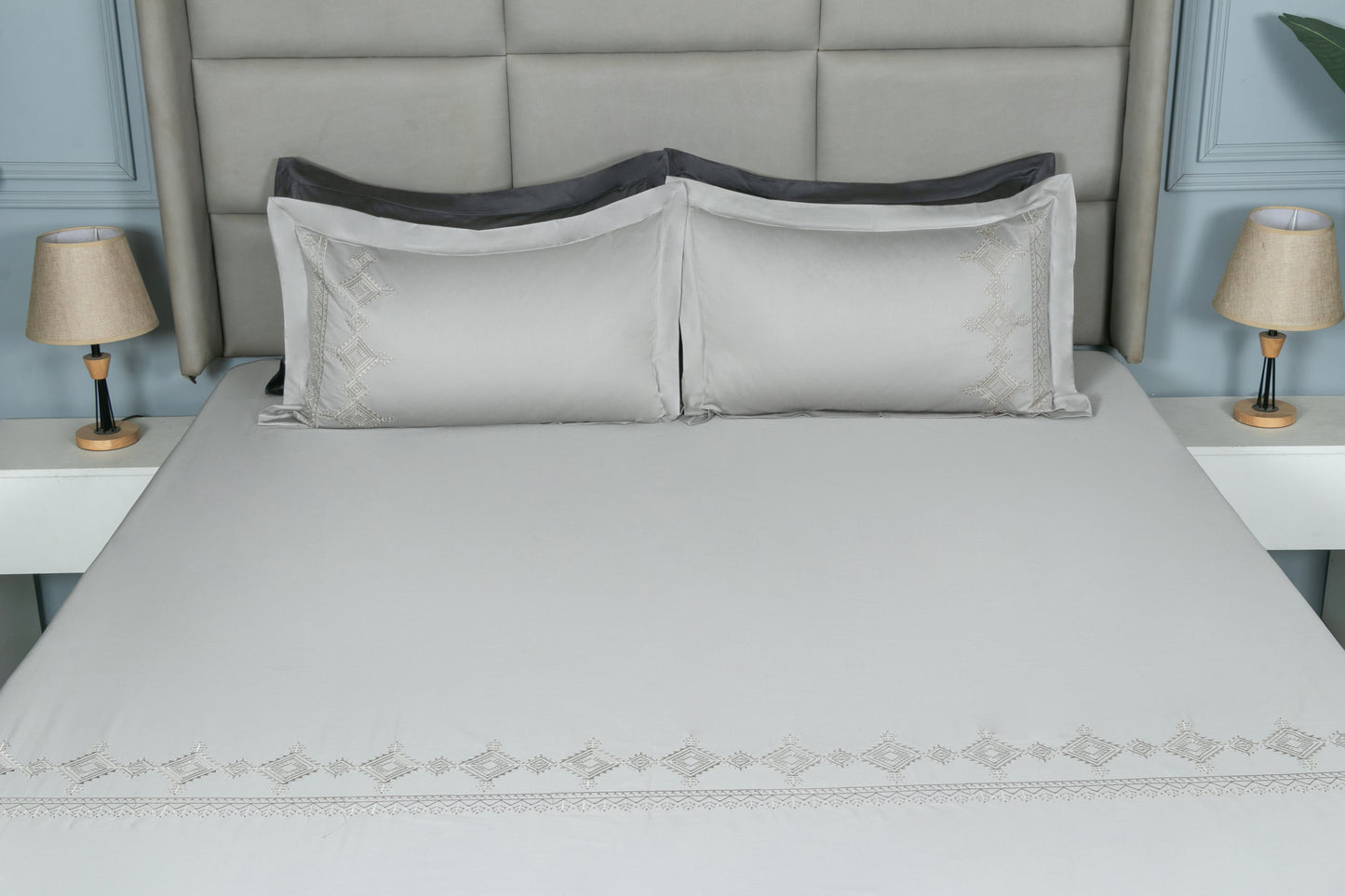 EMBROIDERY BEDSHEET 100% COTTON (3PCS) - Bedding Bliss